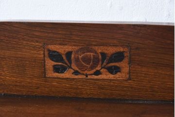 アンティーク家具　大正ロマン　栓材製　ダイヤガラス入り本箱(ブックケース)