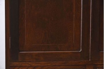 アンティーク家具　大正ロマン　栓材製　ダイヤガラス入り本箱(ブックケース)