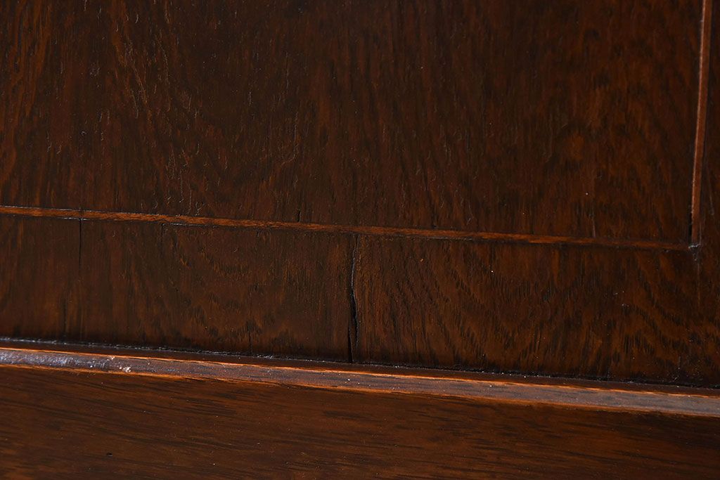 アンティーク家具　大正ロマン　栓材製　ダイヤガラス入り本箱(ブックケース)