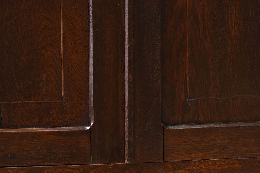 アンティーク家具　大正ロマン　栓材製　ダイヤガラス入り本箱(ブックケース)