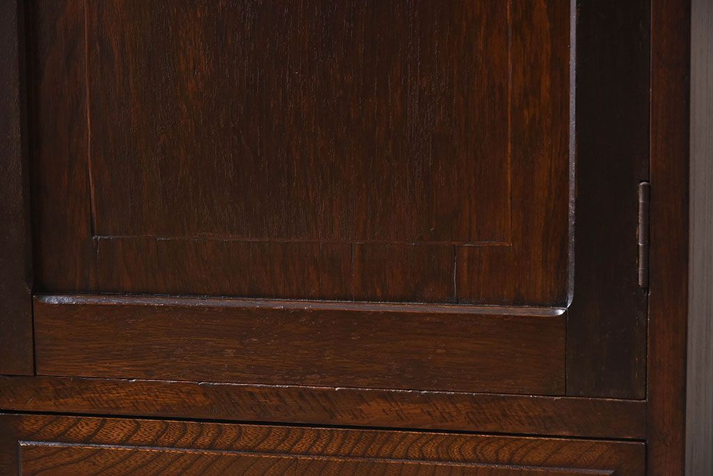 アンティーク家具　大正ロマン　栓材製　ダイヤガラス入り本箱(ブックケース)