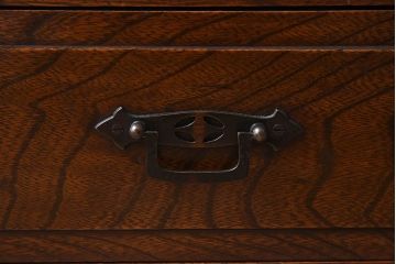 アンティーク家具　大正ロマン　栓材製　ダイヤガラス入り本箱(ブックケース)