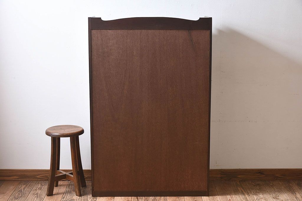 アンティーク家具　大正ロマン　栓材製　ダイヤガラス入り本箱(ブックケース)