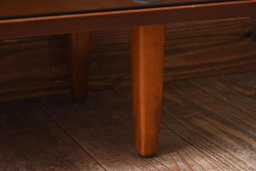 アンティーク家具　AVALON製　チーク材　引き出し付きガラスキャビネット(サイドボード)