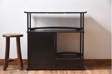 アンティーク家具　古作　上質な唐木材製のアンティーク飾り棚(陳列棚)