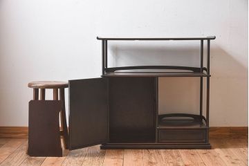 アンティーク家具　古作　上質な唐木材製のアンティーク飾り棚(陳列棚)