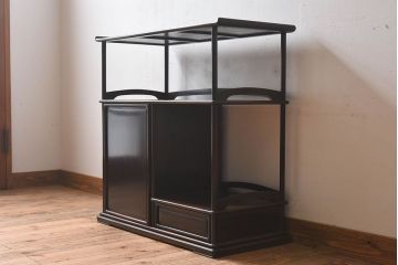 アンティーク家具　古作　上質な唐木材製のアンティーク飾り棚(陳列棚)