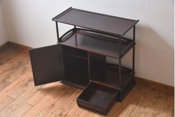アンティーク家具　古作　上質な唐木材製のアンティーク飾り棚(陳列棚)