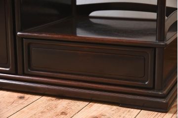 アンティーク家具　古作　上質な唐木材製のアンティーク飾り棚(陳列棚)