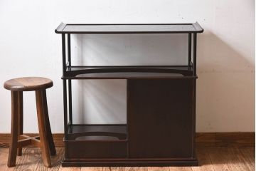 アンティーク家具　古作　上質な唐木材製のアンティーク飾り棚(陳列棚)