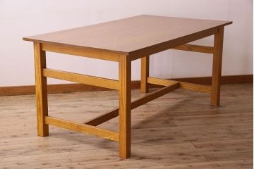 当店リメイク品　オーク材製天板のダイニングテーブル(作業台)