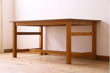 当店リメイク品　オーク材製天板のダイニングテーブル(作業台)