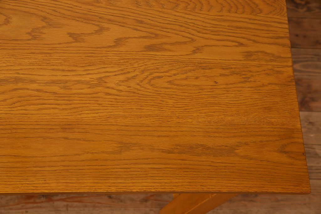 当店リメイク品　オーク材製天板のダイニングテーブル(作業台)