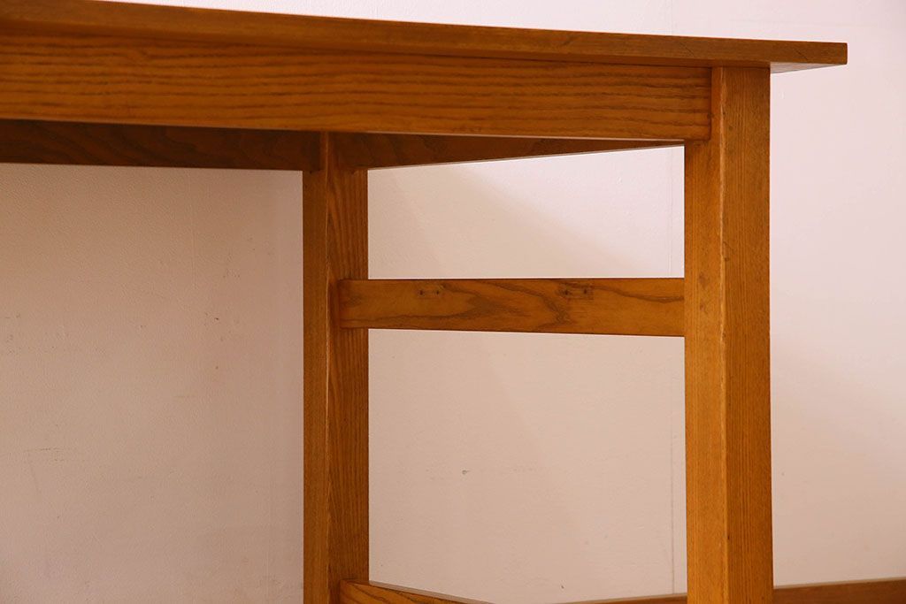 当店リメイク品　オーク材製天板のダイニングテーブル(作業台)