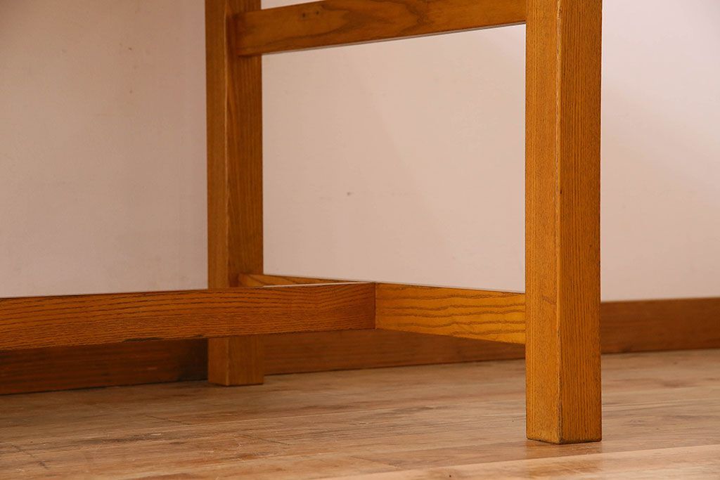 当店リメイク品　オーク材製天板のダイニングテーブル(作業台)