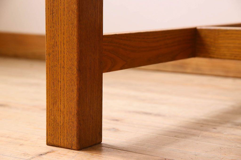 当店リメイク品　オーク材製天板のダイニングテーブル(作業台)