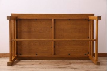 当店リメイク品　オーク材製天板のダイニングテーブル(作業台)