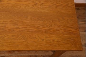 アンティーク家具　オーク材製天板　両面引き出し付きダイニングテーブル(作業台)