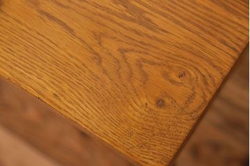 アンティーク家具　オーク材製天板　両面引き出し付きダイニングテーブル(作業台)