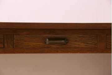 アンティーク家具　オーク材製天板　両面引き出し付きダイニングテーブル(作業台)