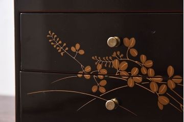 中古　漆塗り　蒔絵小引き出し(小物入れ)