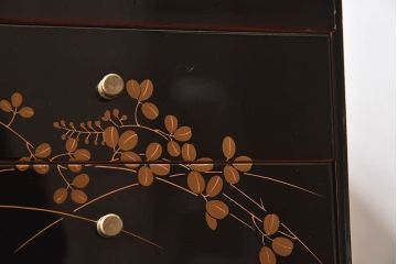 中古　漆塗り　蒔絵小引き出し(小物入れ)