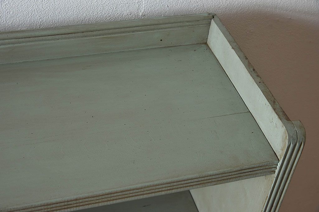 ペイント家具　オリーブグリーンカラーのおしゃれな本箱(ブックケース、収納棚)