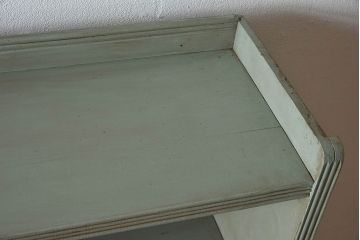 ペイント家具　オリーブグリーンカラーのおしゃれな本箱(ブックケース、収納棚)