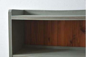 ペイント家具　オリーブグリーンカラーのおしゃれな本箱(ブックケース、収納棚)