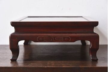 アンティーク雑貨　和製アンティーク　象嵌入り!唐木材製の花台