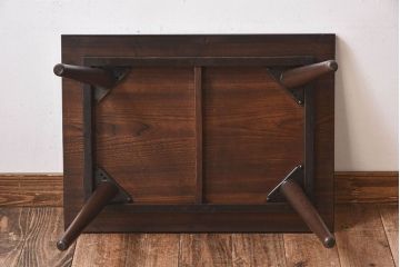和製アンティーク　当店リメイク品　栓材製天板のサイドテーブル