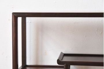 アンティーク家具　和製アンティーク　唐木材製　小振りな飾り棚(陳列棚、違い棚)