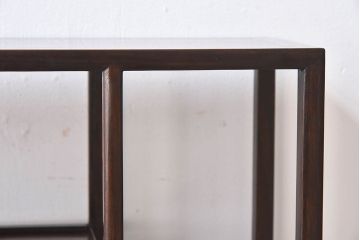 アンティーク家具　和製アンティーク　唐木材製　小振りな飾り棚(陳列棚、違い棚)