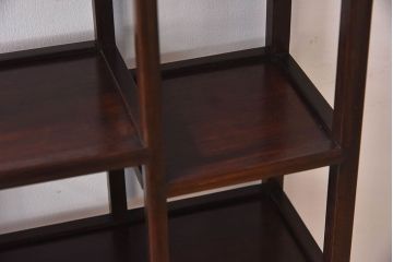 アンティーク家具　和製アンティーク　唐木材製　小振りな飾り棚(陳列棚、違い棚)
