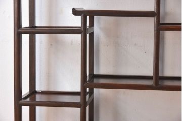 アンティーク家具　和製アンティーク　唐木材製　小振りな飾り棚(陳列棚、違い棚)