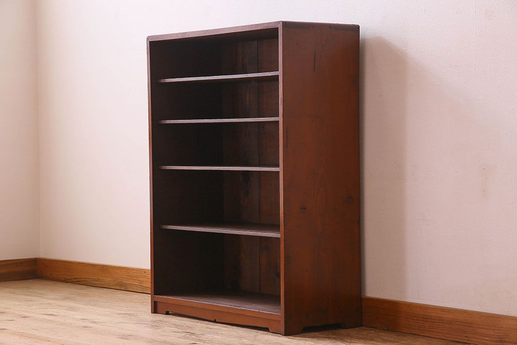 アンティーク家具　和製アンティーク　シンプルなデザインの収納棚(戸棚、本棚)