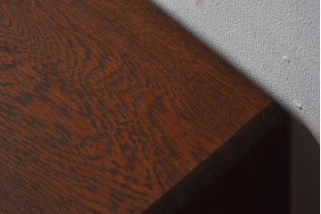 レトロ家具　昭和レトロ　ナラ材製　ネームプレート付きの小引き出し(小物入れ、裁縫箱)