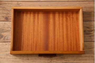 アンティーク雑貨　北欧家具　チーク材製　珍しいデザインのスツール付き電話台(サイドテーブル、花台)