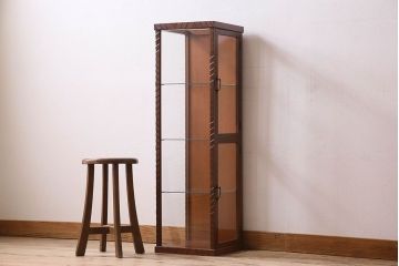 アンティーク家具　和製アンティーク　珍しいサイズの縦長ガラスケース(ショーケース)