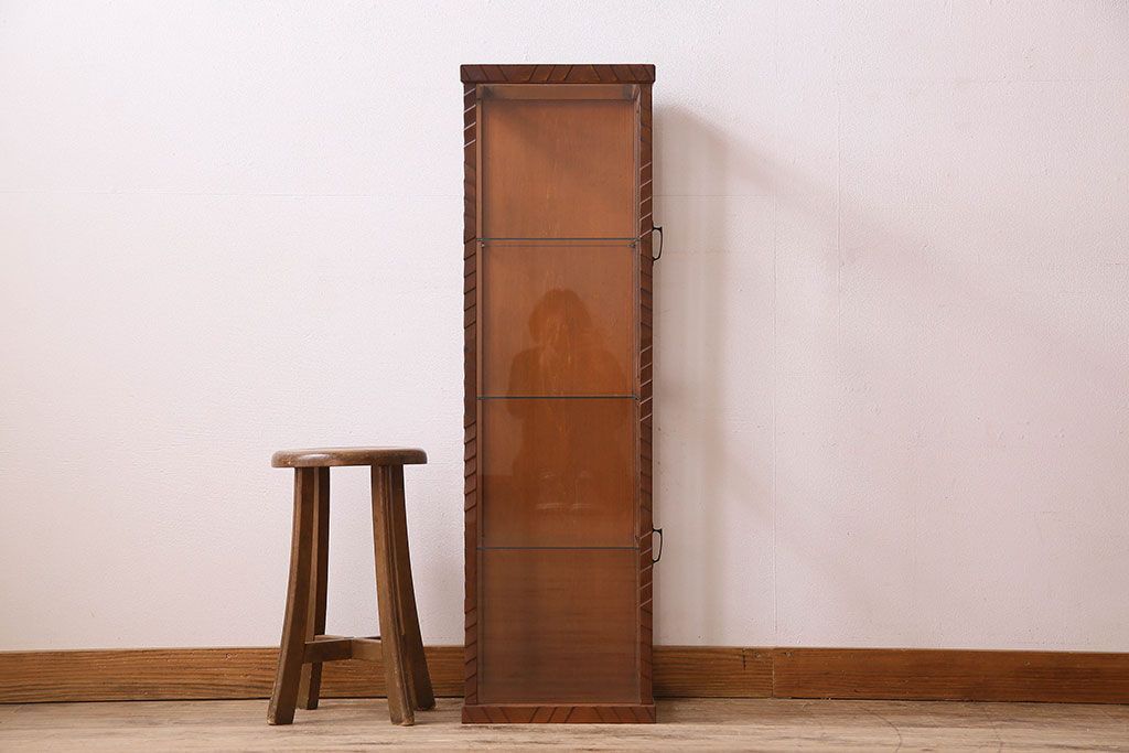 アンティーク家具　和製アンティーク　珍しいサイズの縦長ガラスケース(ショーケース)