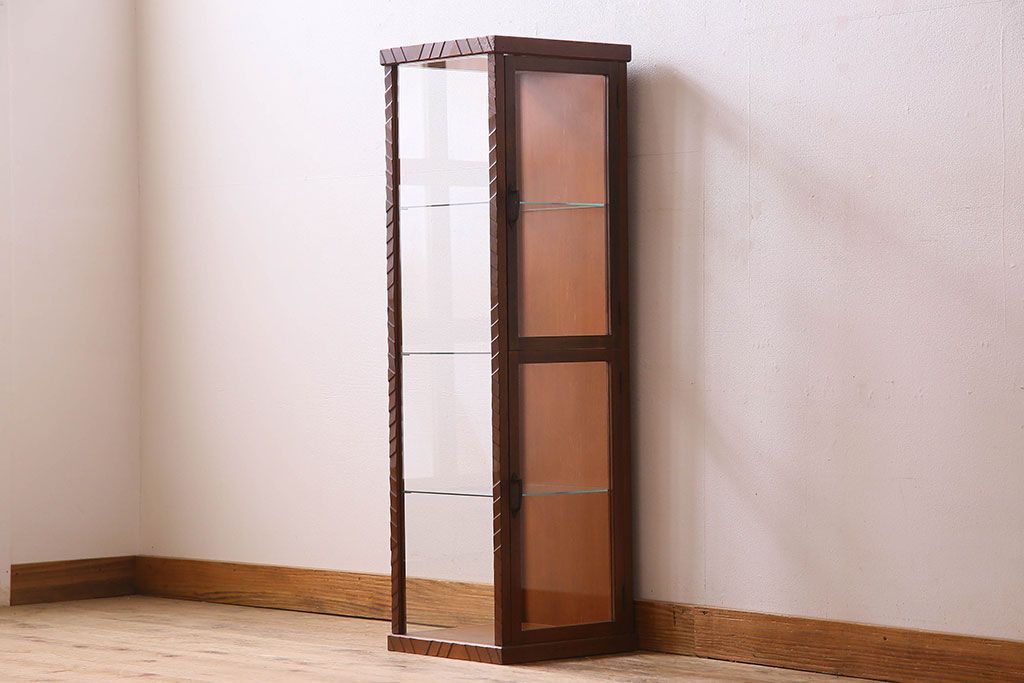 アンティーク家具　和製アンティーク　珍しいサイズの縦長ガラスケース(ショーケース)