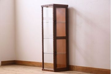 アンティーク家具　和製アンティーク　珍しいサイズの縦長ガラスケース(ショーケース)