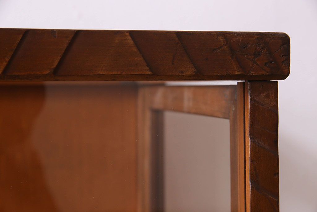 アンティーク家具　和製アンティーク　珍しいサイズの縦長ガラスケース(ショーケース)