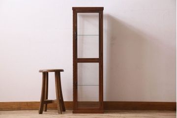 アンティーク家具　和製アンティーク　珍しいサイズの縦長ガラスケース(ショーケース)