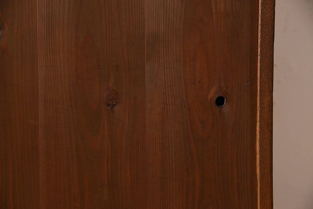 アンティーク家具　和製アンティーク　栓材製　扉のデザインがお洒落な本箱(ブックケース、収納棚、戸棚)