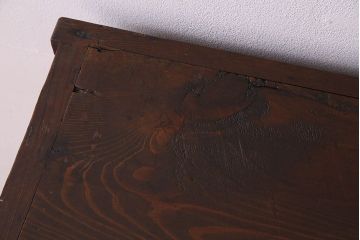 アンティーク家具　和製アンティーク　お洒落な結霜ガラス入りの収納棚(戸棚、食器棚)