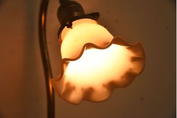 大正ロマン　大理石台座の和製アンティークデスクスタンド