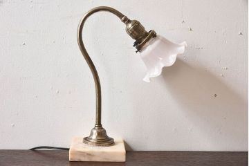 大正ロマン　大理石台座の和製アンティークデスクスタンド