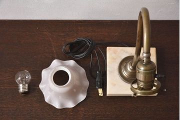 大正ロマン　大理石台座の和製アンティークデスクスタンド