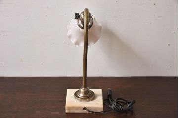 大正ロマン　大理石台座の和製アンティークデスクスタンド